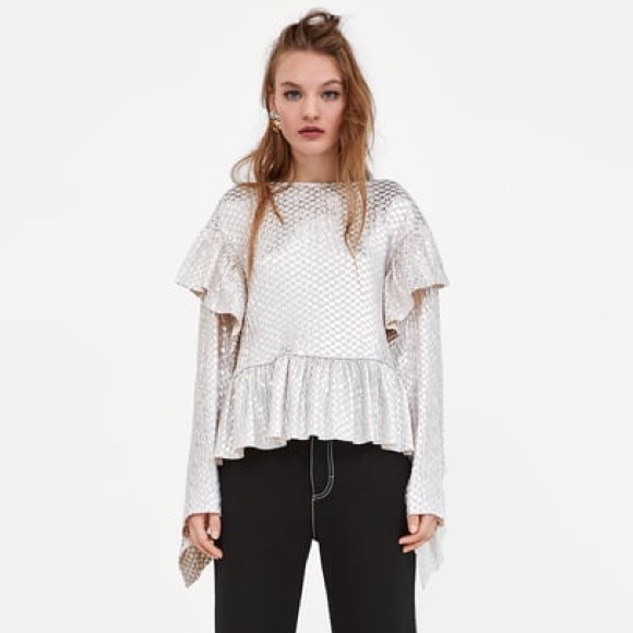 zara ruffle top